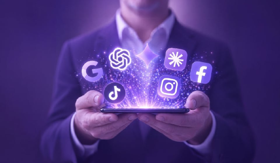 Búsqueda tradicional, IA y social: por qué&nbsp;tu marca&nbsp;necesita estar en los tres canales en 2026